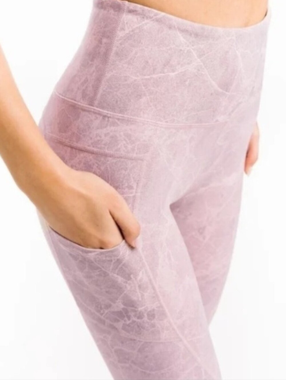 ZYIA Active Pink Digital Granite Pocket Light n Tight Hi-Rise Leggings Size 12